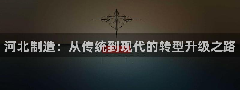 恒行娱乐蜗74ooo5指磁：河北制造：从传统到现代的转型升级