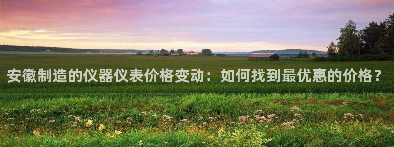 恒行2卫74OOO5：安徽制造的仪器仪表价格变动：如何找到最