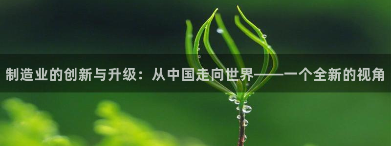 恒行5：制造业的创新与升级：从中国走向世界——一个全新的视角