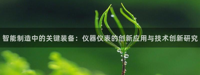 恒行彩票亏5千：智能制造中的关键装备：仪器仪表的创新应用与技