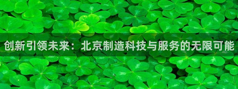 恒行娱乐蒋74OOO5：创新引领未来：北京制造科技与服务的无